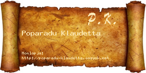 Poparadu Klaudetta névjegykártya